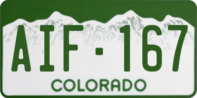 CO license plate AIF167