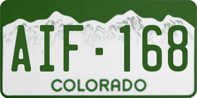 CO license plate AIF168
