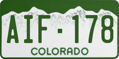 CO license plate AIF178