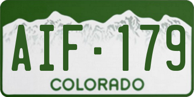 CO license plate AIF179