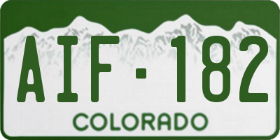 CO license plate AIF182
