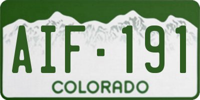 CO license plate AIF191
