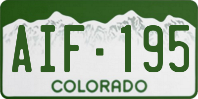 CO license plate AIF195