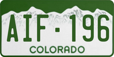 CO license plate AIF196
