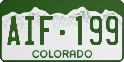 CO license plate AIF199