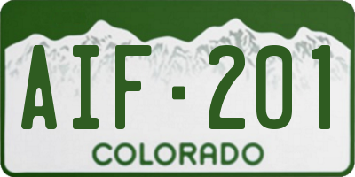 CO license plate AIF201