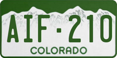CO license plate AIF210