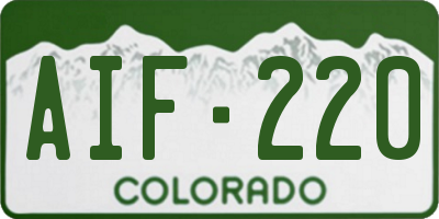 CO license plate AIF220