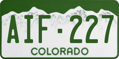 CO license plate AIF227