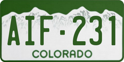 CO license plate AIF231