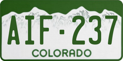 CO license plate AIF237