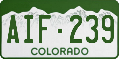 CO license plate AIF239
