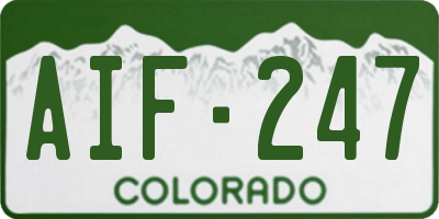 CO license plate AIF247