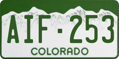 CO license plate AIF253