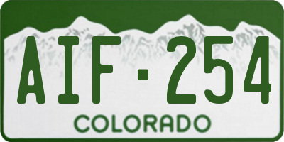 CO license plate AIF254