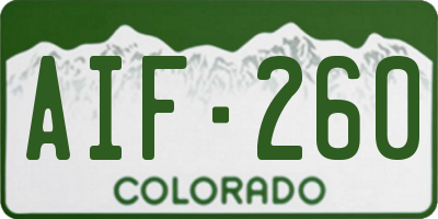CO license plate AIF260