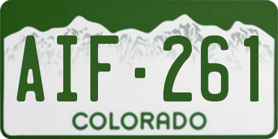 CO license plate AIF261