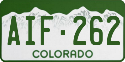 CO license plate AIF262