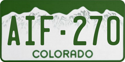 CO license plate AIF270
