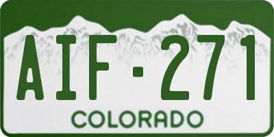 CO license plate AIF271