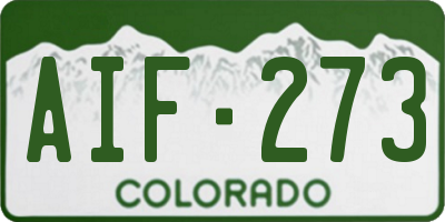 CO license plate AIF273