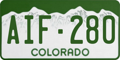 CO license plate AIF280