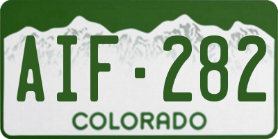 CO license plate AIF282