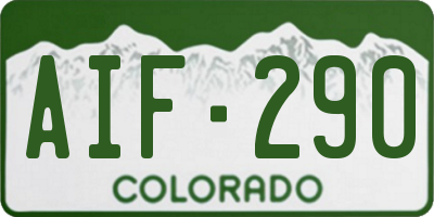 CO license plate AIF290