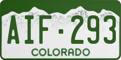 CO license plate AIF293