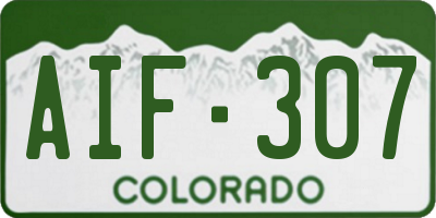 CO license plate AIF307