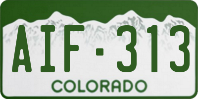 CO license plate AIF313