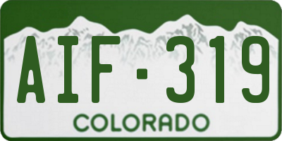 CO license plate AIF319
