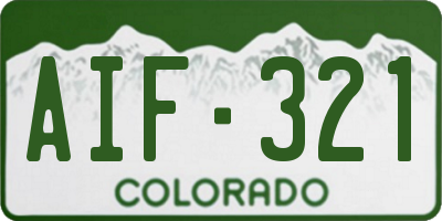 CO license plate AIF321