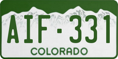 CO license plate AIF331