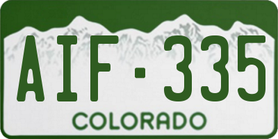 CO license plate AIF335