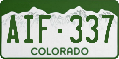CO license plate AIF337