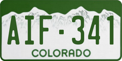 CO license plate AIF341