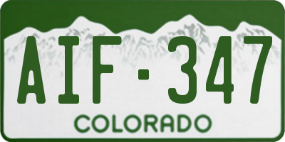 CO license plate AIF347