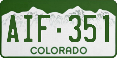 CO license plate AIF351
