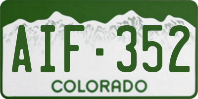 CO license plate AIF352
