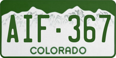 CO license plate AIF367