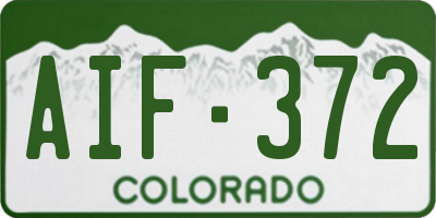 CO license plate AIF372