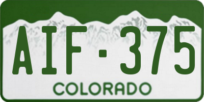 CO license plate AIF375