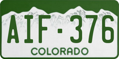 CO license plate AIF376