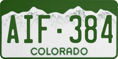 CO license plate AIF384