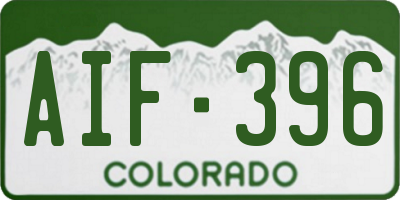 CO license plate AIF396