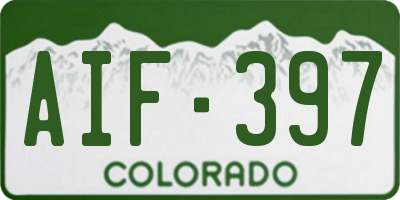 CO license plate AIF397