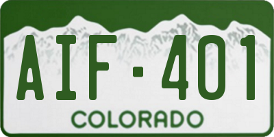 CO license plate AIF401