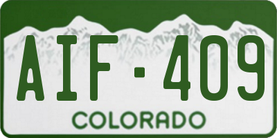 CO license plate AIF409