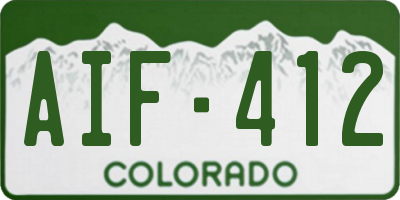 CO license plate AIF412